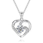 Fashion Ladies Clavicle Chain Love Shape Pendant 925 Silver Plated Diamond Necklace Jewelry