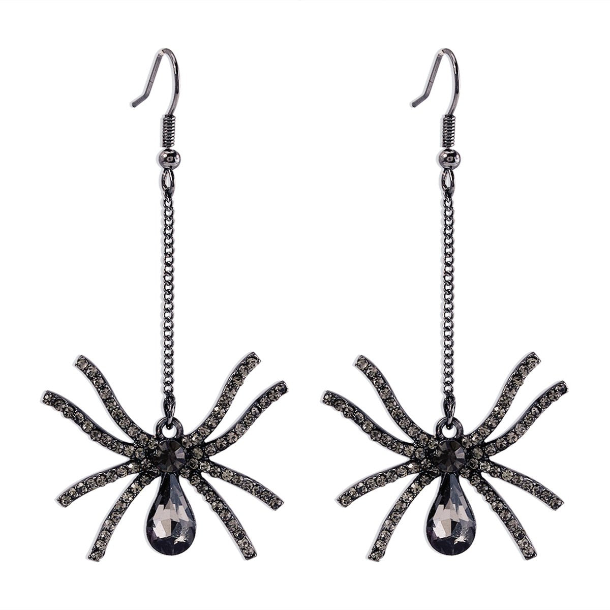 E122 Halloween Earrings Women's Dark Department Old Retro Long Earrings Exaggerated Spider Earrings