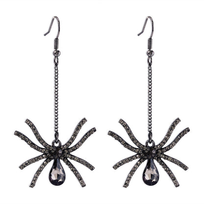 E122 Halloween Earrings Women's Dark Department Old Retro Long Earrings Exaggerated Spider Earrings