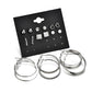 Earring Stud Set Silver 9 Pairs/Set Stud Earrings Circle Combination Set Jewelry Accessories