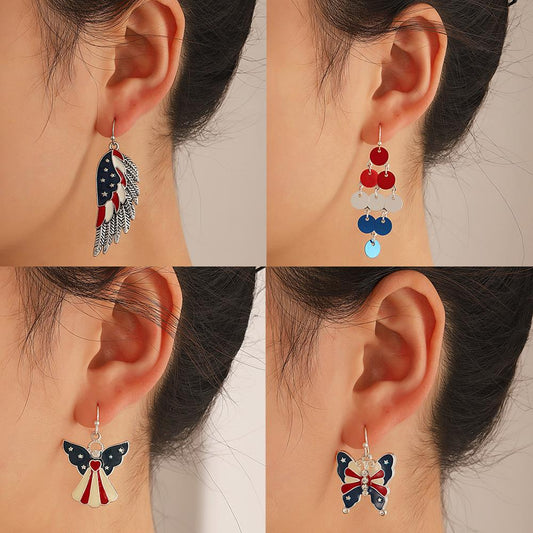 American independent column earrings ins simple peace dove butterfly wing earrings bell star earrings