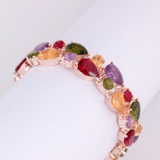 Fashion and simple colorful gemstone Mona Lisa bracelet temperament all-match color diamond bracelet jewelry