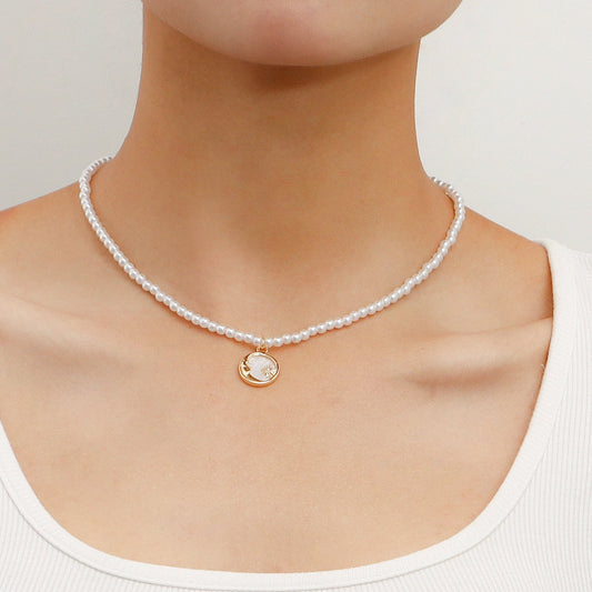 Jewelry Imitation Pearl Necklace Women's Advanced Design Sense Small Clavicle Chain Women's Fashion Light Luxury Necklace