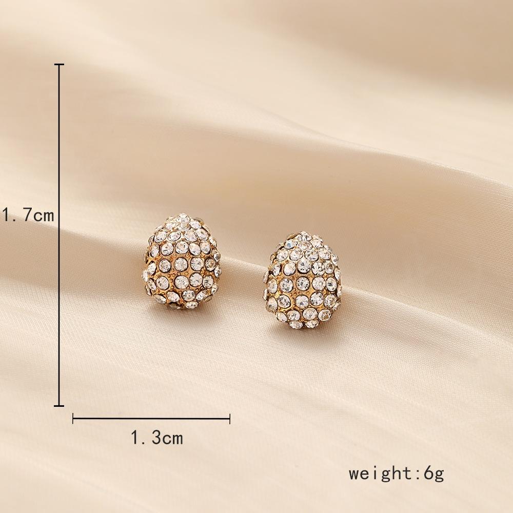 The classic star with the same light luxury popular design metal full diamond crescent moon women's fashion earrings jewelry