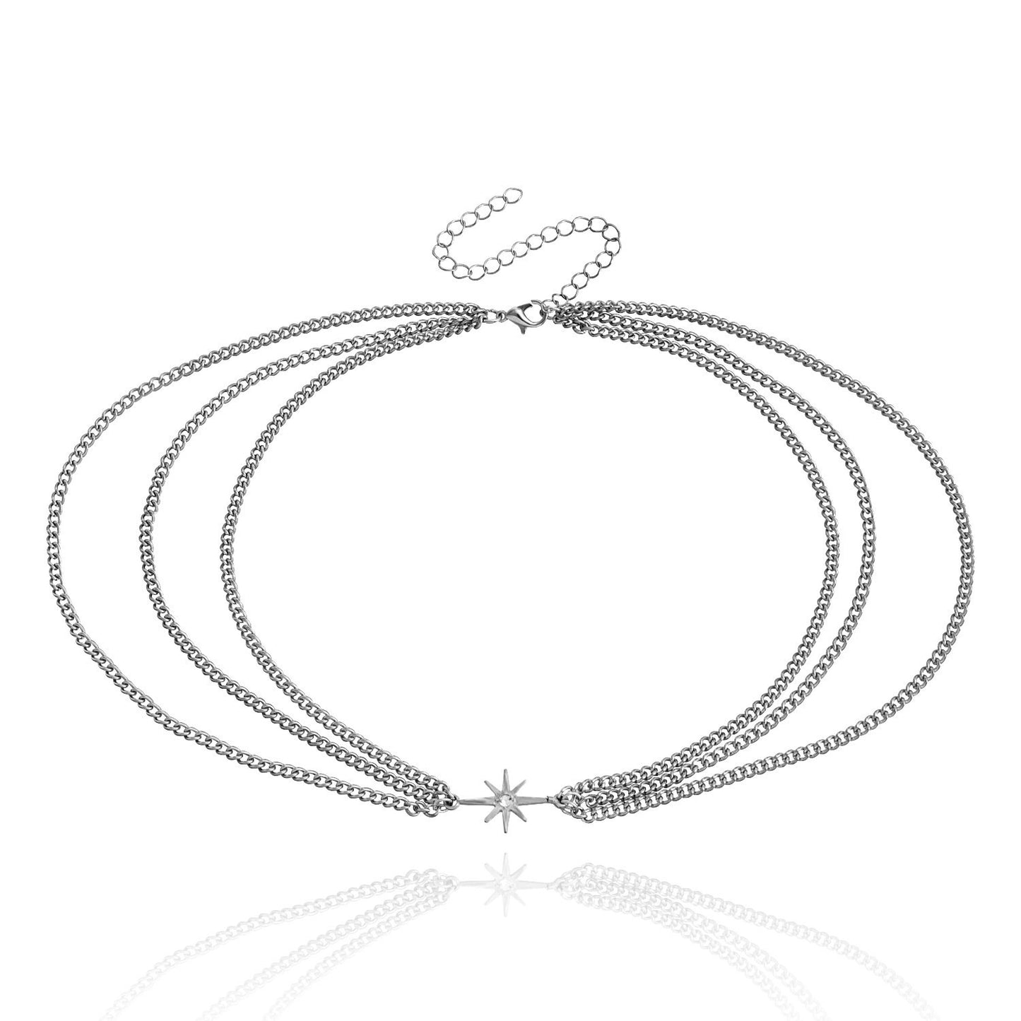 Jewelry trendy multi-layer necklace octagon pendant necklace female ins all-match necklace
