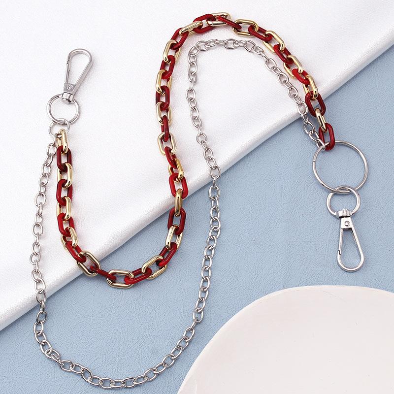 Jewelry Punk Metal Trendy Jeans Chain Waist Decoration Fashion Personality Acrylic Chain Waist Chain