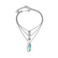 Jewelry Retro Ethnic Flower Necklace Personality Imitation Crystal Hexagonal Column Stacked Clavicle Necklace