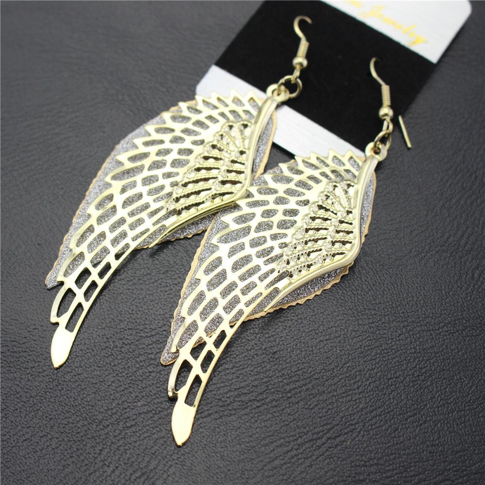 Multi-layer Hollow Angel Wings Earrings Ladies Vintage Frosted Earrings