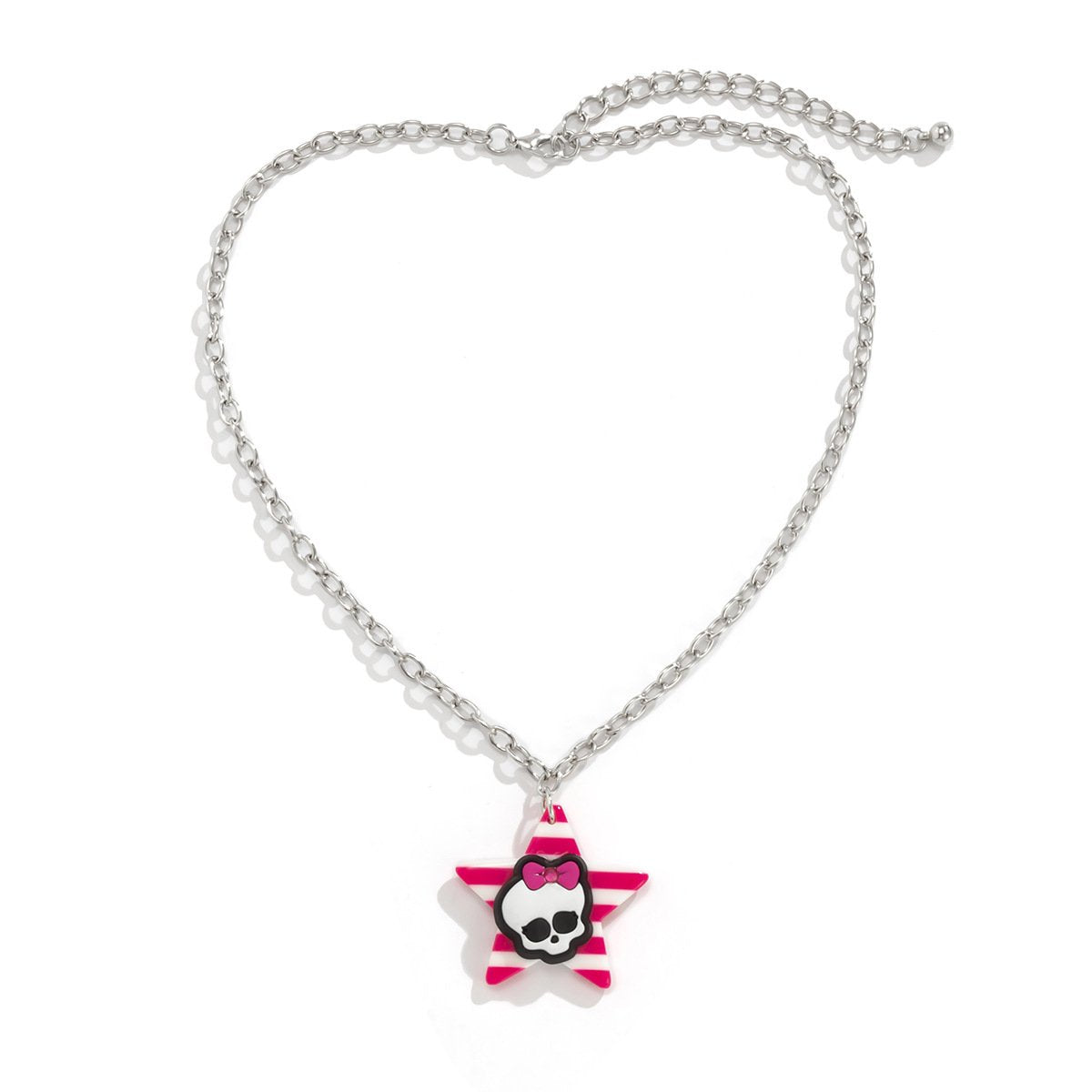Ornaments Sweet Cool Star Striped Skull Necklace Female Simple Halloween Three-dimensional Creative Necklace