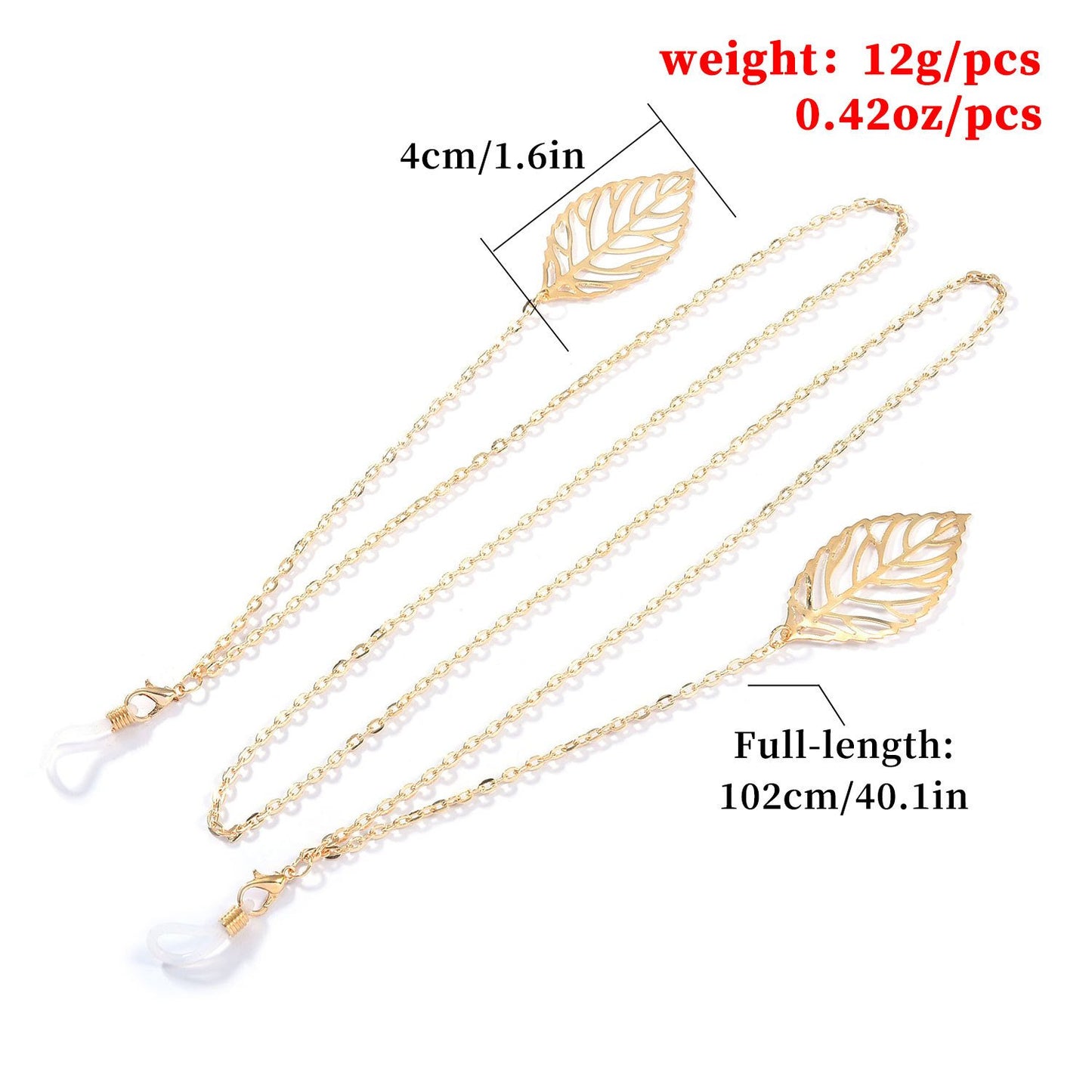 Jewelry Fashion Leaf Pendant Glasses Mask Accessories Ladies Temperament Metal Chain Glasses Chain