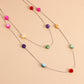Jewelry long double-layer tassel color zircon necklace women's sweater chain ins metal necklace