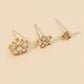 Simple Star Small Diamond Ear Clip Leaf Flower Sun Flower Geometric Pearl Zircon No Pierced Ear Stud Set