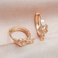 French retro round metal ear buckle ins cold simple bow belt earrings earrings