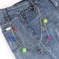 Jewelry ins transparent acrylic dice dice pendant pendant waist chain female