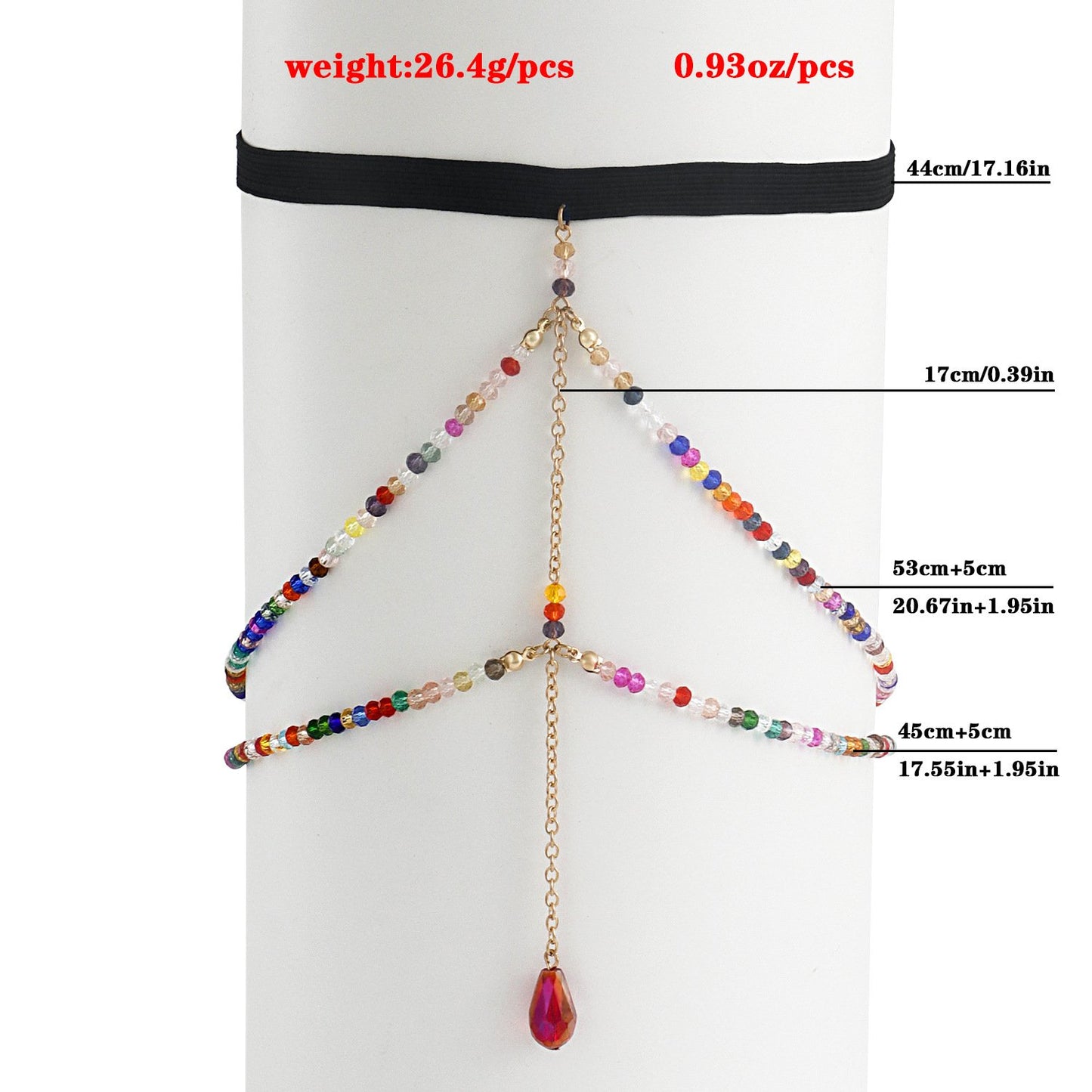 Jewelry thigh ring colorful crystal beads sexy hot girl leg chain casual body chain legchain