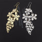 Multi-layer ice flower leaf earrings exaggerated earrings accessories