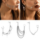 Jewelry punk punch-free iron chain tassel nose nails nose ring earrings one-piece piercing nose decoration