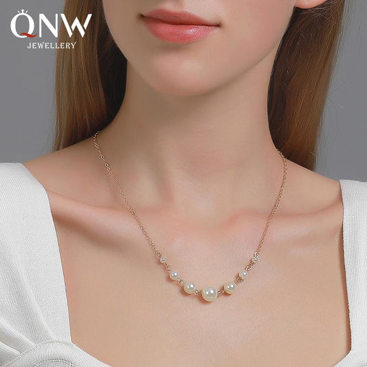 Simple pearl necklace fashion girl ins Harajuku 7 pearl clavicle chain short section niche trend jewelry