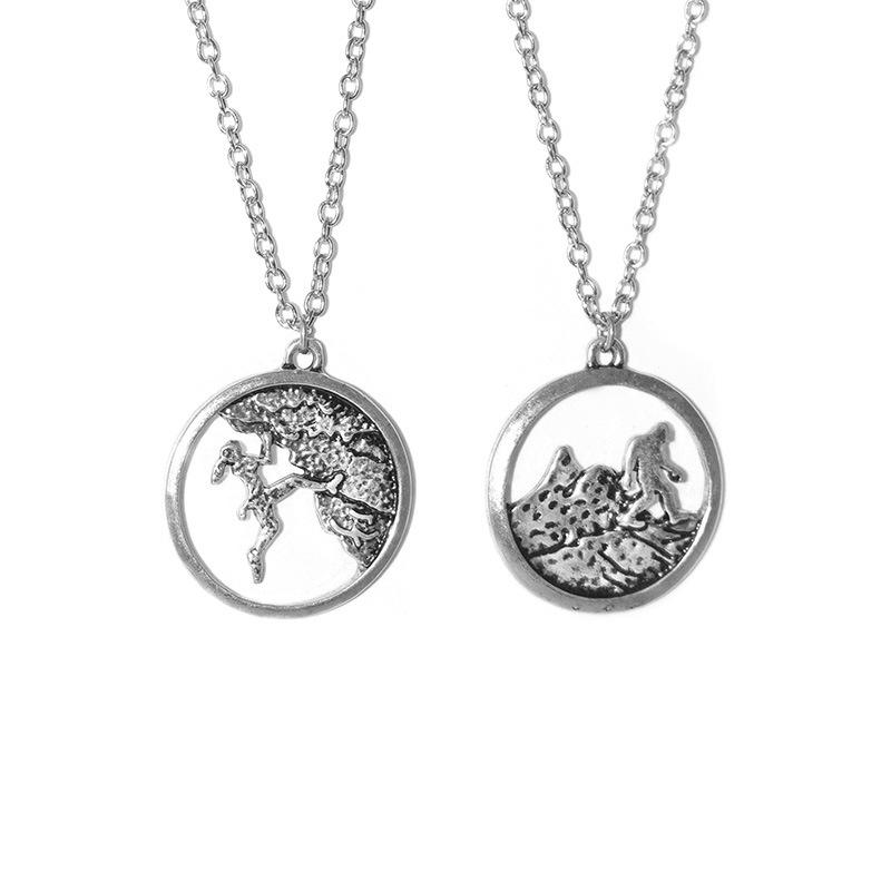Sports Jewelry Circle Mountaineering Necklace Pendant