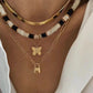 1652 Bohemian Ethnic Geometric Fashion Necklace Soft Pottery Lock Butterfly Necklace Exaggerated Punk Necklace
