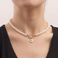 Jewelry ins all-match devil's eye love imitation pearl necklace simple blue eye necklace female