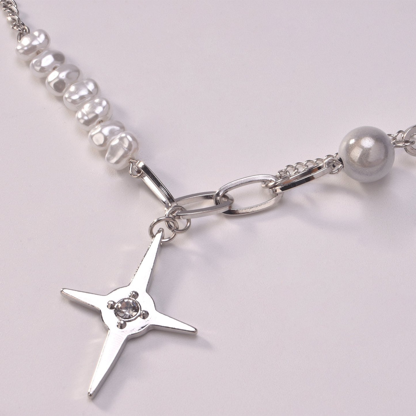 Jewelry Asymmetric Shaped Luminous Pearl Necklace Female Abstinence Department Night Cold Trendy Money Jewelry