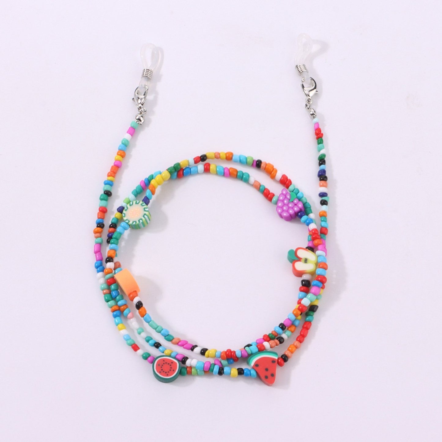 Jewelry multi-element fruit shape rice bead glasses chain women's fashion colorful mask non-slip lanyard