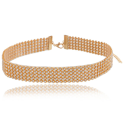 choker personality night beam neck necklace short collarbone necklace elements multi-layer diamond necklace
