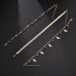 Creative Pop Hollow Leaf Arrow Diamond Anklet Set