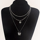 Jewelry Black and White Grid Butterfly Claw Drill Set Necklace Women's Street Shooting Exaggerated Butterfly Clavicle Chain Necklace