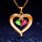 Fashion Ladies Heart Crystal Diamond Pendant Necklace Heart Sapphire Necklace Jewelry