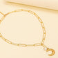 Simple stainless steel gold-plated short collarbone necklace temperament cold moon pearl titanium steel necklace