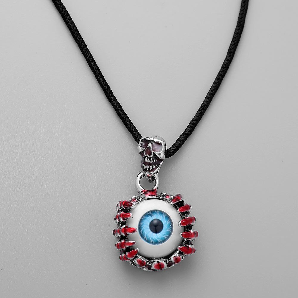 Trendy Personality Men's Creative Design Devil Eye Skull Luminous Necklace