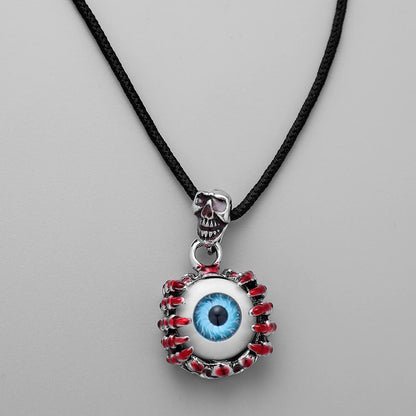 Trendy Personality Men's Creative Design Devil Eye Skull Luminous Necklace