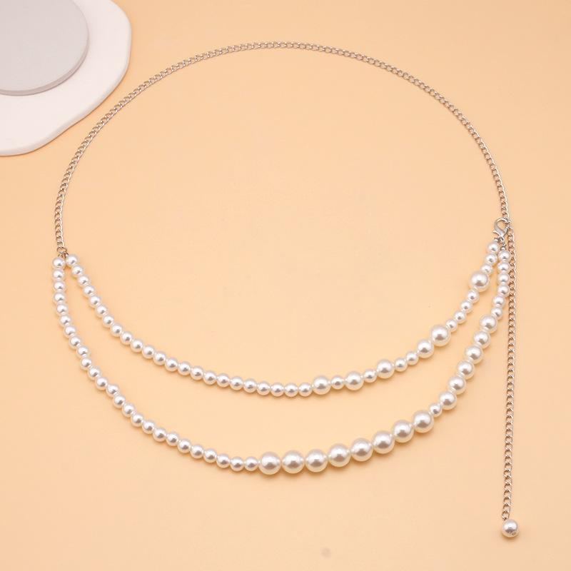 Jewelry Pearl Pendant Decoration Chain Corset Metal Waist Chain Sexy Body Waist Chain