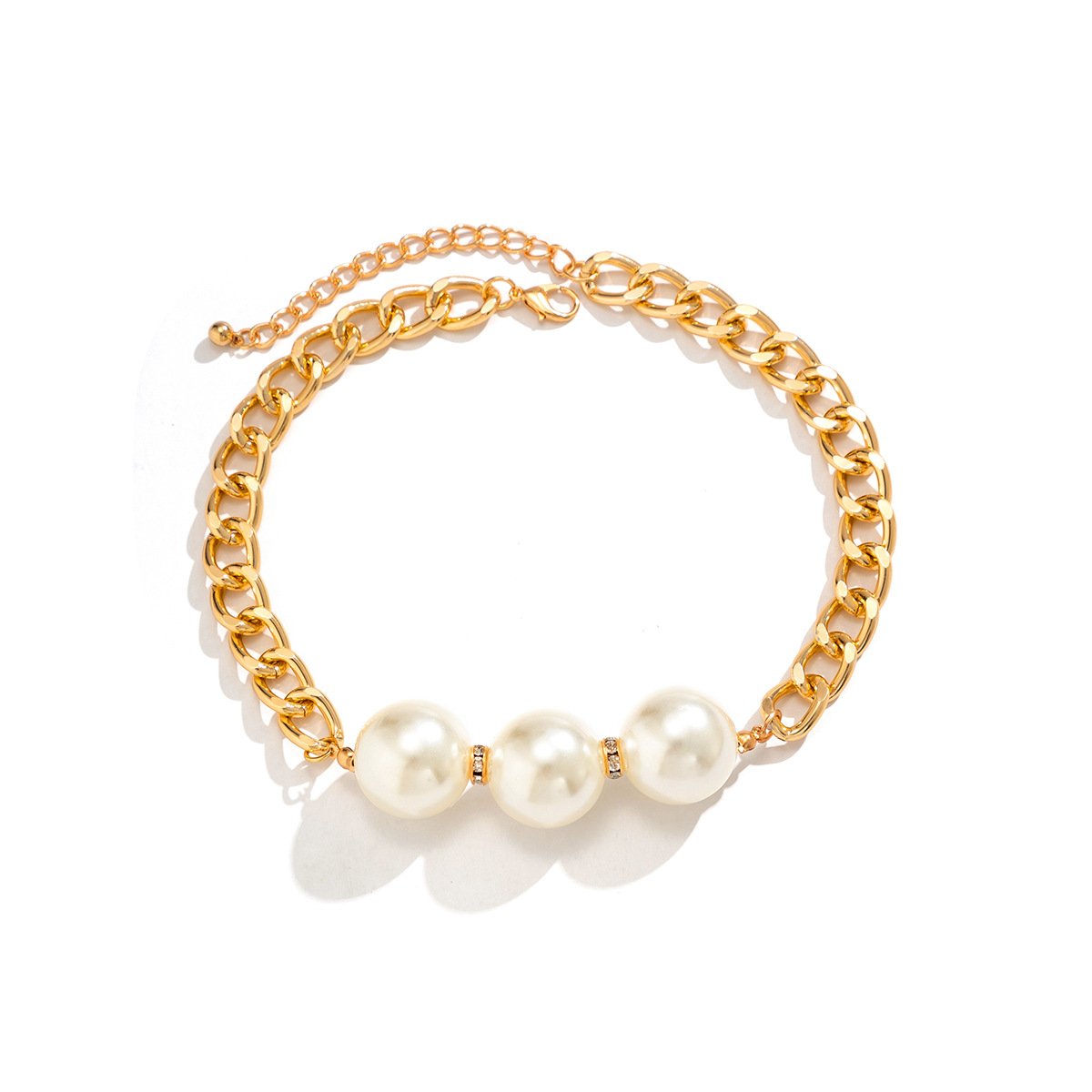 Jewelry Temperament Retro Imitation Pearl Chain Clavicle Necklace Simple Versatile Beaded Double Layer Necklace