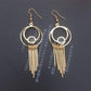Metal strip tassel earrings women's imitation zircon earrings popular jewelry of ethnic minorities in Yunnan, India