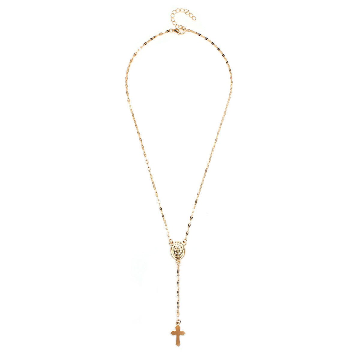 Three-color Cross Virgin Mary Necklace Ladies Fashionable Pendant Items Jewelry