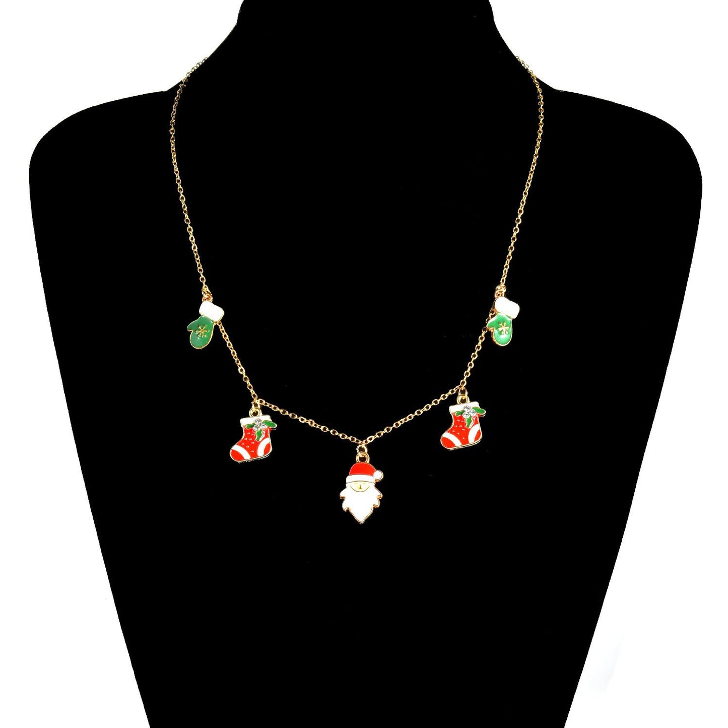 Jewelry Christmas Series Snowman Sock Pendant Necklace Ladies Simple Fashion Short Money Jewelry