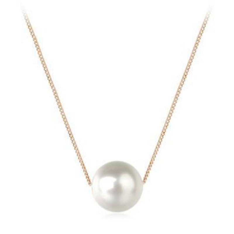 Fashion Jewelry Simple Sexy Business Single Layer Necklace Pearl Clavicle Chain Necklace Women