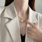 True white shell love necklace female simple titanium steel non-fading necklace ins tide 18k real gold plated jewelry