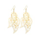Hollow water drop leaf metal sheet earrings temperament ladies night party earrings
