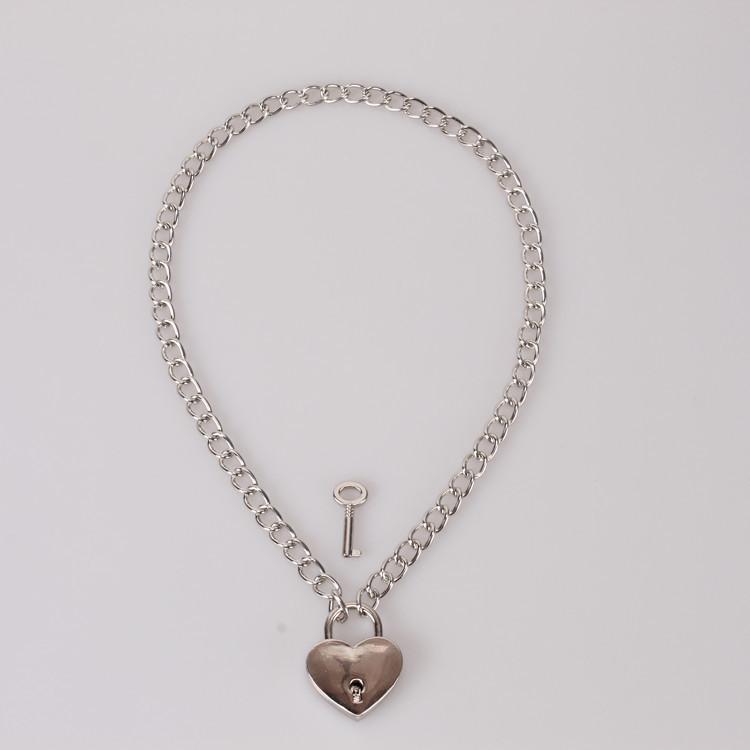 Ins does not fade love love lock plus key punk accessories retro all-match lock necklace