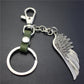 High-quality brushed retro alloy angel wings pendant leather key chain clothing accessories car key ring