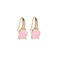 Geometric Oval Moonstone Pink Earrings Female Rose Gold Crystal Water Drop Earrings Earrings Stud Earrings