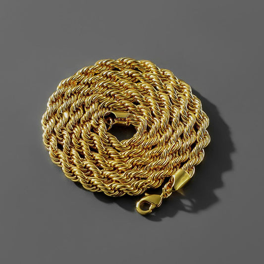 Fashionable hiphop simple men's golden twist chain necklace versatile trend rock hip-hop domineering necklace