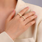 ins simple wide and narrow gear ring niche design geometric metal opening index finger ring couple ring