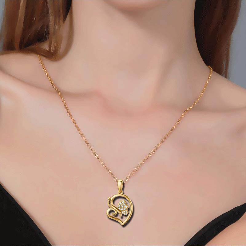 Jewelry Niche Design Butterfly Heart Pendant Necklace Female Animal Series Jewelry