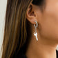 Jewelry simple metal C-shaped twist earrings retro alloy lock key pendant earrings