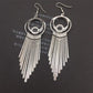 High Quality Double Hoop Earrings Fine Grain Metal Tassel Imitation Zircon Earrings Ethnic Jewelry